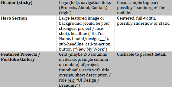 Initial wireframe concept